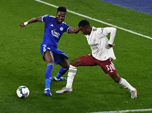 Arsenal's Eddie Nketiah Faces Off Against Leicester's Daniel Amartey in Carabao Cup Clash