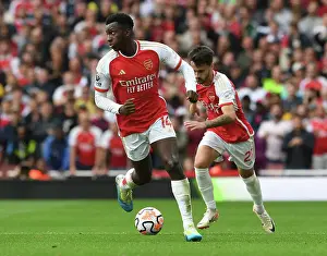 Arsenal V Tottenham Hotspur 2023-24 Prints: Arsenal's Eddie Nketiah Faces Off Against Tottenham in the 2023-24 Premier League Clash
