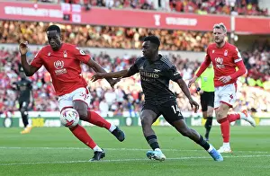Nottingham Forest V Arsenal 2022-23 Prints: Arsenal's Eddie Nketiah Faces Off Against Wily Boly in Nottingham Forest Showdown (Premier League 2022-23)