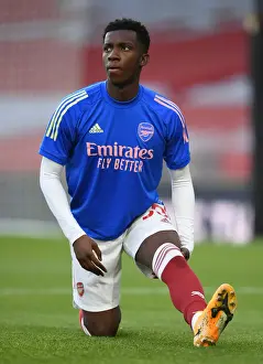 Arsenal V Everton 2020-21 Prints: Arsenal's Eddie Nketiah Gears Up for Arsenal v Everton: Premier League Showdown at Emirates Stadium