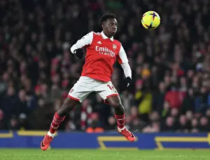 Arsenal V Manchester City 2022-23 Prints: Arsenal's Eddie Nketiah Goes Head-to-Head with Manchester City in Premier League Battle