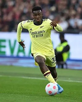 West Ham United V Arsenal 2021-22 Prints: Arsenal's Eddie Nketiah Goes Head-to-Head with West Ham in Premier League Clash