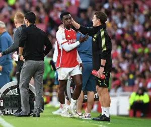 Arsenal V AS Monaco 2023-24 Prints: Arsenal's Eddie Nketiah and Head of Performance Tom Allen: Emirates Cup Showdown vs AS Monaco (2023-24)