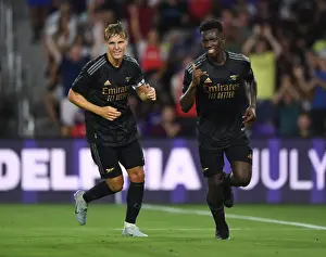 Orlando City SC V Arsenal 2022-23 Prints: Arsenal's Eddie Nketiah and Martin Odegaard Celebrate Goals in Pre-Season Victory Over Orlando City SC