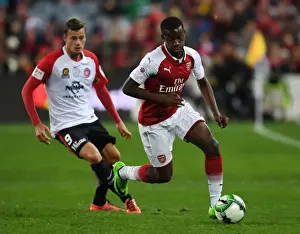 Sydney Western Wanderers V Arsenal 2017-18 Prints: Arsenal's Eddie Nketiah Outsmarts Rory Bonevacia with Agile Move