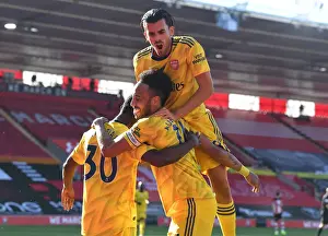 Southampton V Arsenal 2019-20 Prints: Arsenal's Eddie Nketiah and Pierre-Emerick Aubameyang Celebrate Goal vs Southampton (2019-20)