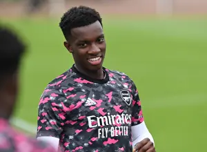Arsenal's Eddie Nketiah Prepares for Arsenal v Millwall Pre-Season Friendly
