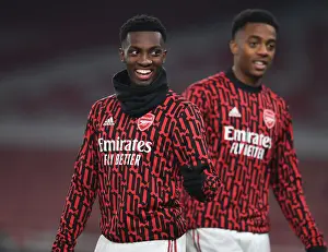 Arsenal V Molde FK 2020-21 Prints: Arsenal's Eddie Nketiah Prepares: Arsenal vs Molde, Europa League 2020-21