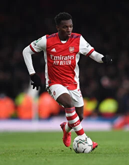 Arsenal v Liverpool Carabao Cup 2021-22 Collection: Arsenal's Eddie Nketiah Reacts After Carabao Cup Semi-Final Second Leg vs Liverpool
