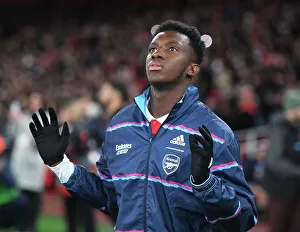 Arsenal V West Ham United 2022-23 Prints: Arsenal's Eddie Nketiah Readies for Arsenal vs