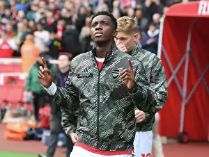 Arsenal's Eddie Nketiah Readies for Kickoff Against Sheffield United (2023-24)
