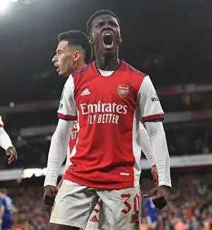 Arsenal's Eddie Nketiah Scores Brace: Carabao Cup Triumph Over Leeds United