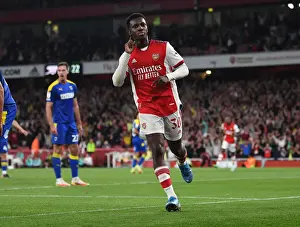 Arsenal V AFC Wimbledon 2021-22 Prints: Arsenal's Eddie Nketiah Scores Hat-Trick: Arsenal Crushes AFC Wimbledon in Carabao Cup