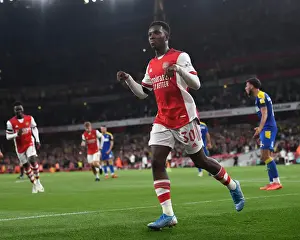 Arsenal V AFC Wimbledon 2021-22 Prints: Arsenal's Eddie Nketiah Scores Hat-Trick: Arsenal Crushes AFC Wimbledon in Carabao Cup