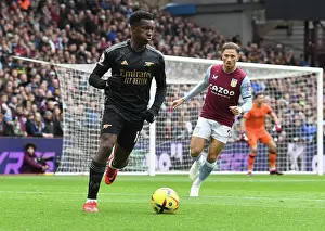 Aston Villa V Arsenal 2022-23 Prints: Arsenal's Eddie Nketiah Shines in Aston Villa vs Arsenal Premier League Clash (2022-23)