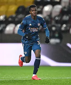 Arsenal's Eddie Nketiah in UEFA Europa League Quarterfinal Match against Slavia Praha in Prague (Behind Closed Doors)