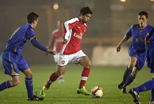 Arsenal's Eduardo Scores Twice Against Portsmouth's Richard Duffy: Arsenal Reserves 2:0 Portsmouth Reserves, Barclays Premier Reserve League, Underhill, Barnet, 16/12/08