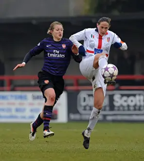 Arsenal Ladies V ASD Torres 2013 Prints: Arsenal's Ellen White Chases Down Torres Elisabetta Stracchi in UEFA Women's Champions League Quarterfinals