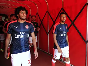 Arsenal V Liverpool 2016-17 Prints: Arsenal's Elneny and Coquelin: Pre-Match Focus before Arsenal vs