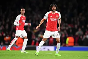Arsenal V Sevilla 2023-24 Prints: Arsenal's Elneny: Focused and Ready: Arsenal FC vs Sevilla FC