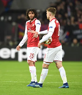 CSKA Moscow V Arsenal 2017-18 Prints: Arsenal's Elneny and Ramsey in Action against CSKA Moscow