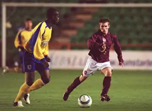 Arsenal Res V Southampton Res 2005-6 Prints: Arsenal's Elston and Anaclet Face Off in Intense Reserve Battle: 2-2 Stalemate at Underhill