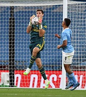 Arsenal's Emi Martinez in FA Cup Semi-Final Action Against Manchester City