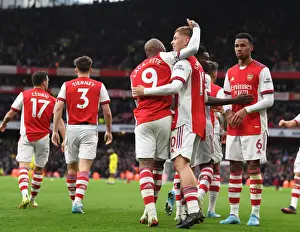 Arsenal's Emile Smith Rowe and Alex Lacazette Celebrate First Goal vs. Brentford (2021-22)