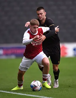 Arsenal's Emile Smith Rowe Faces Off Against MK Dons Daniel Harvie in 2020-21 Pre-Season Friendly