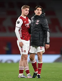 Arsenal's Emile Smith Rowe and Hector Bellerin: UEFA Europa League Semi-Final Showdown Against Villarreal CF (Behind Closed Doors)