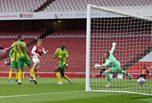 Images Dated 9th May 2021: Arsenal's Emile Smith Rowe Scores First Goal in Empty Emirates Stadium Against West Bromwich