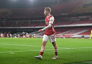 Arsenal's Emile Smith Rowe Substituted in Empty Emirates During Arsenal vs Manchester United (2020-21)