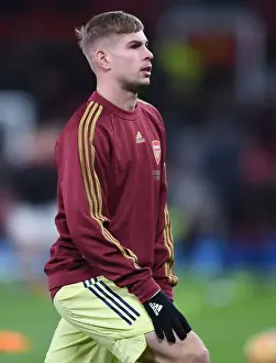 Manchester United V Arsenal 2020-21 Prints: Arsenal's Emile Smith Rowe Warming Up Ahead of Manchester United Clash - Premier League 2020-21