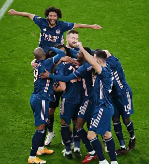 Arsenal's Empty Emirates: Celebrating Pablo Mari's Goal in the UEFA Europa League (2020-21)