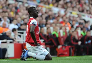 Arsenal's Emmanuel Eboue in Action Against Liverpool at the Emirates Stadium, Barclays Premier League, 17/4/11