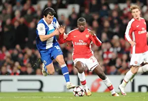 Arsenal V FC Porto 2009-10 Prints: Arsenal's Emmanuel Eboue Celebrates Fifth Goal Against FC Porto in 2010 UEFA Champions League