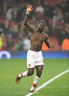 Arsenal's Emmanuel Eboue Scores in Arsenal's 2-0 Victory Over West Ham United (Premier League, 2010)