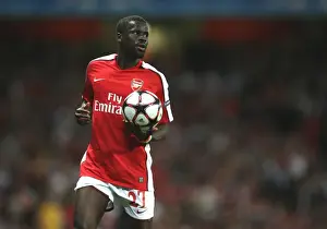 Arsenal V Olympiacos 2009-10 Prints: Arsenal's Emmanuel Eboue Scores the Winning Goal Against Olympiacos in the UEFA Champions League