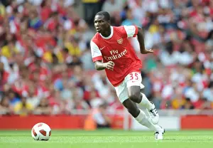 Arsenal V AC Milan 2010-11 Prints: Arsenal's Emmanuel Frimpong Stands Strong Against AC Milan in the Emirates Cup, 2010