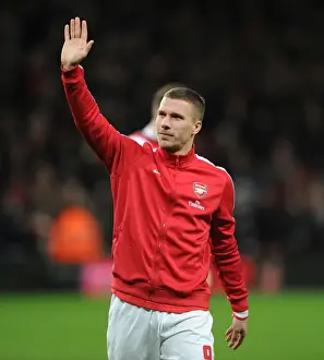 Arsenal V Liverpool - FA Cup 2013-14 Prints: Arsenal's Emotional FA Cup Triumph: Podolski's Euphoric Celebration Over Liverpool
