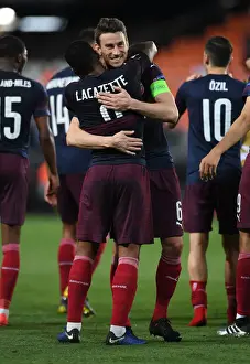 Arsenal's Emotional Reunion: Lacazette and Koscielny Hug After Europa League Semifinal Victory