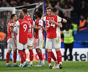 Chelsea V Arsenal 2021-22 Prints: Arsenal's Emotional Reunion: Xhaka and Holding Hug It Out After Chelsea Clash (Chelsea v Arsenal 2021-22)