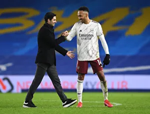 Arsenal's Empty-Stadium Victory: Mikel Arteta and Pierre-Emerick Aubameyang Celebrate Against Brighton & Hove Albion