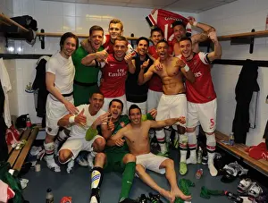 Newcastle United V Arsenal 2012-13 Prints: Arsenal's Euphoric Changing Room Celebration: Newcastle United vs Arsenal