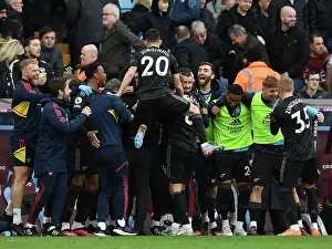 Arsenal's Euphoric Moment: Celebrating a 4-Goal Lead Against Aston Villa (Aston Villa v Arsenal 2022-23)