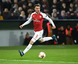 CSKA Moscow V Arsenal 2017-18 Prints: Arsenal's Europa League Battle: Aaron Ramsey Fights for Victory against CSKA Moscow (2018)