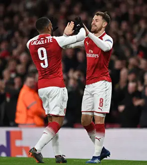 Arsenal V CSKA Moscow 2017-18 Prints: Arsenal's Europa League Double: Ramsey and Lacazette's Goals
