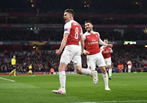 Arsenal v SSC Napoli 2018-19 Collection: Arsenal's Europa League Triumph: Aaron Ramsey's Decisive Goal vs. Napoli
