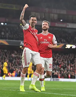 Arsenal's Europa League Triumph: Dani Ceballos and Shkodran Mustafi's Goal Celebration