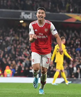 Arsenal's Europa League Victory: Martinelli Celebrates Dani Ceballos Goal vs Standard Liege (2019-20)